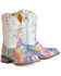 Image #1 - Tin Haul Little Girls' Color Burst Western Boots - Broad Square Toe, Multi, hi-res