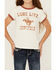 Image #3 - Shyanne Girls' Long Live Cowgirls Short Sleeve Graphic Ringer Tee, Cream, hi-res