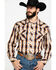 Rock & Roll Denim Men's Southwestern Jacquard Plaid Long Sleeve Western Shirt , Red, hi-res