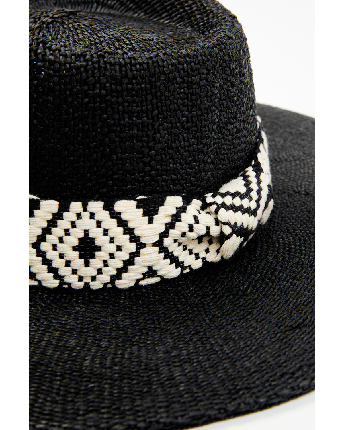 Image #2 - Nikki Beach Women's Ashlyn Australian Straw Western Fashion Hat, Black, hi-res