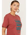 Image #2 - Kerusso Women's Love Love Love Short Sleeve Graphic Tee, Rust Copper, hi-res