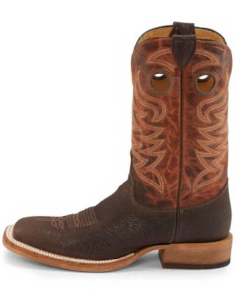 Justin Men's Caddo Brown Stone Western Boots - Wide Square Toe, Brown, hi-res