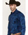 Image #2 - Wrangler Retro Men's Premium Paisley Print Long Sleeve Snap Western Shirt, Dark Blue, hi-res