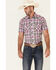 Image #1 - Wrangler Retro Men's Plaid Print Short Sleeve Snap Western Shirt , Purple, hi-res