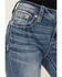 Image #4 - Miss Me Women's Medium Wash Mid Rise Floral Pocket Bootcut Stretch Denim Jeans, , hi-res