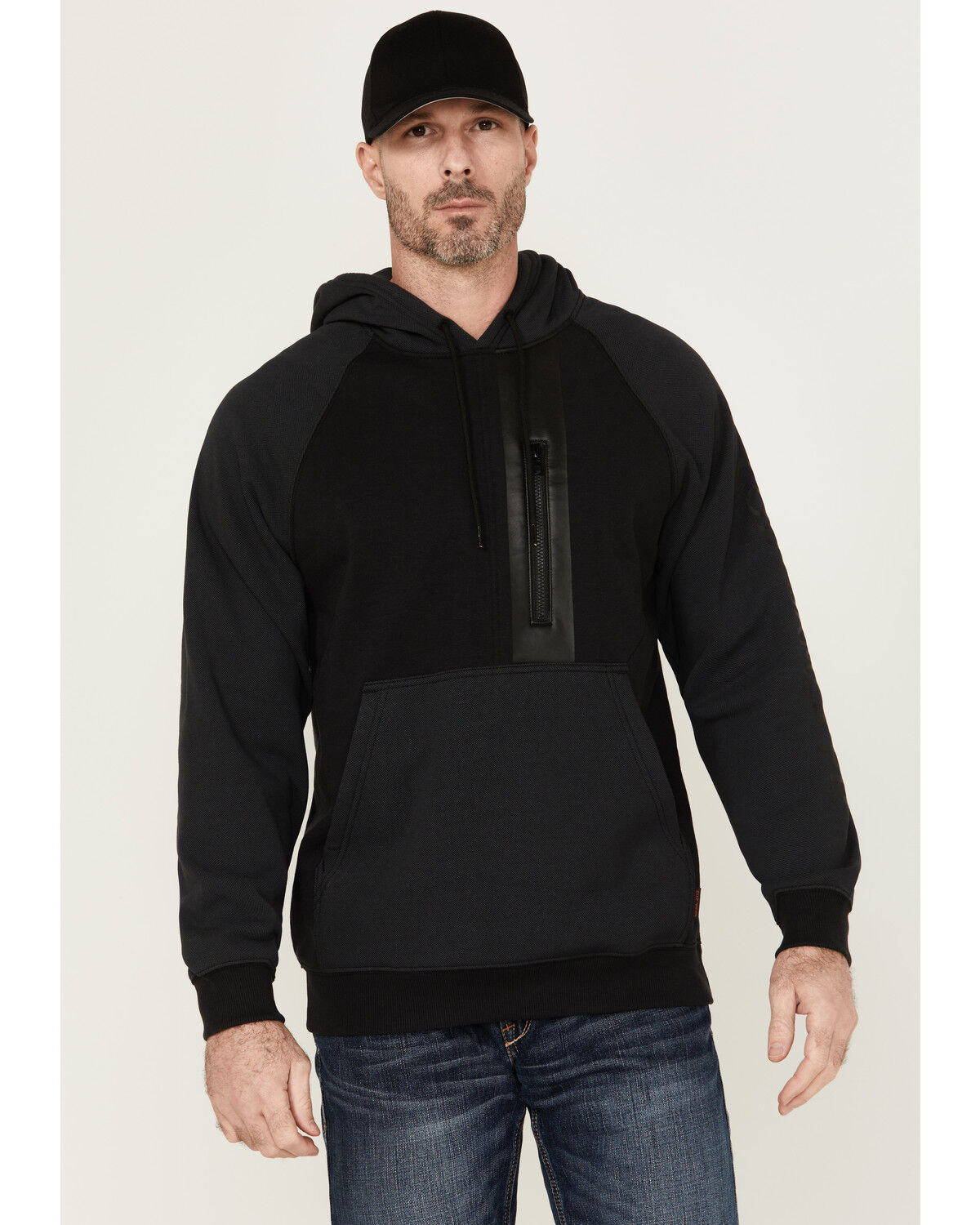 Image #1 - Cody James Men's FR Logo Sleeve Hooded Pullover, Black, hi-res