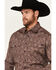 Image #2 - Justin Men's Boot Barn Exclusive Paisley Print Long Sleeve Button-Down Stretch Western Shirt, Purple, hi-res