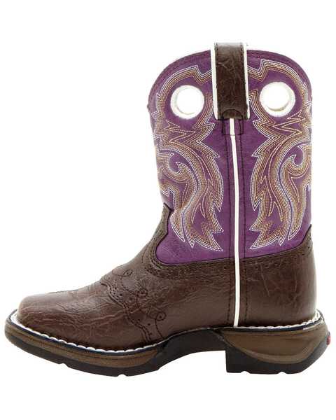 Image #3 - Durango Little Girls' Western Boots - Square Toe, Dark Brown, hi-res