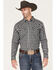 Image #1 - Cody James Men's Visa Versa Small Plaid Print Long Sleeve Snap Western Flannel Shirt , Grey, hi-res