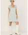 Image #1 - Stetson Women's Feather Print Button-Front Dress, Blue, hi-res