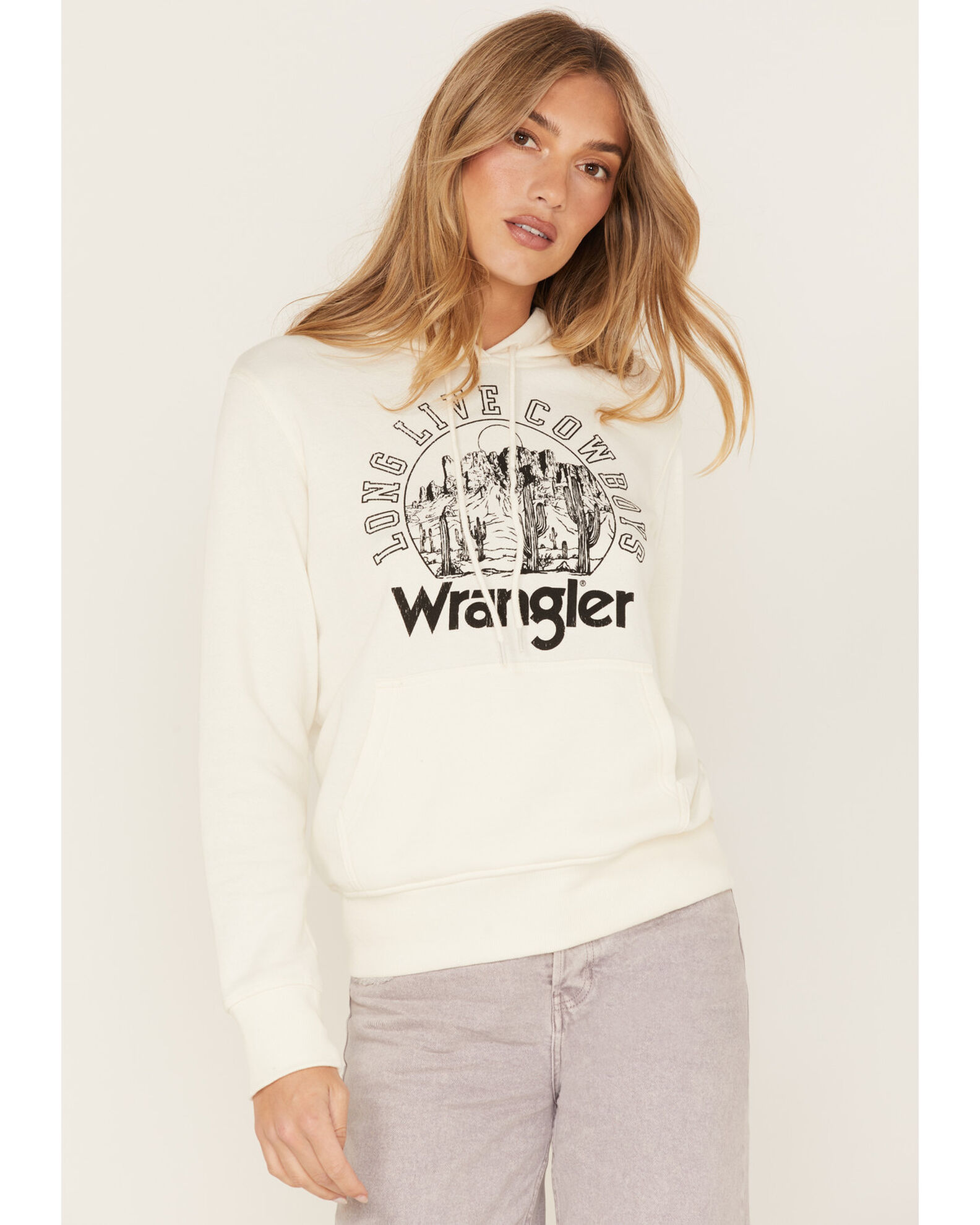 Wrangler Women's Long Live Cowboys Desert Graphic Hoodie - Country Outfitter