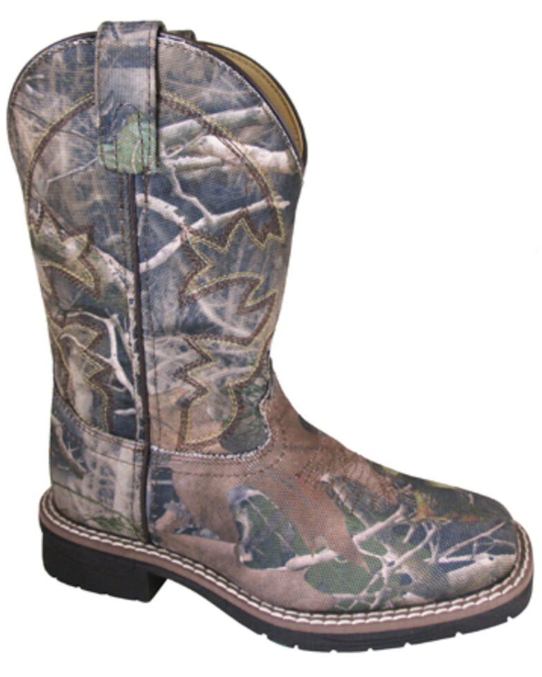 Smoky Mountain Boys' Wilderness Western Boots - Square Toe, Camouflage, hi-res