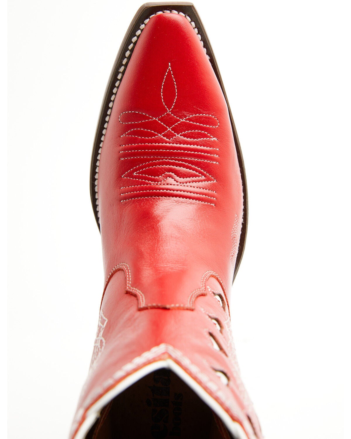 Image #6 - Besita Boots Women's The Bright Inlay Western Booties - Snip Toe, Red, hi-res