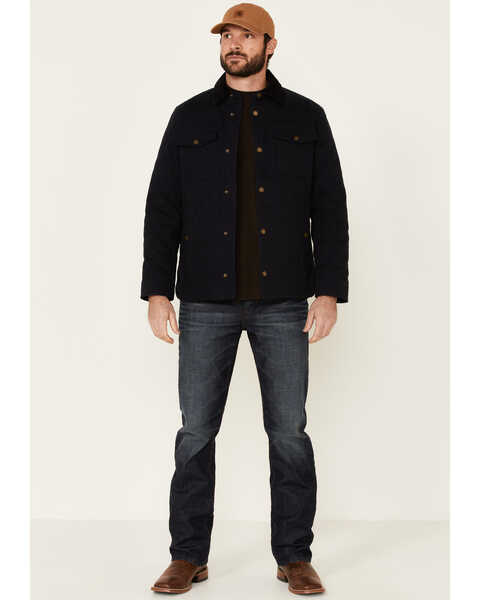 Image #2 - Pendleton Men's Solid Quilted Canvas Snap-Front Shirt Jacket , Navy, hi-res