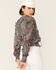Image #3 - Revel Women's Tapestry Print Smocked Long Sleeve Top, Blue, hi-res