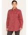 Image #1 - Ariat Women's Rebar Plaid Print Long Sleeve Button-Down Stretch Work Shirt, Red, hi-res