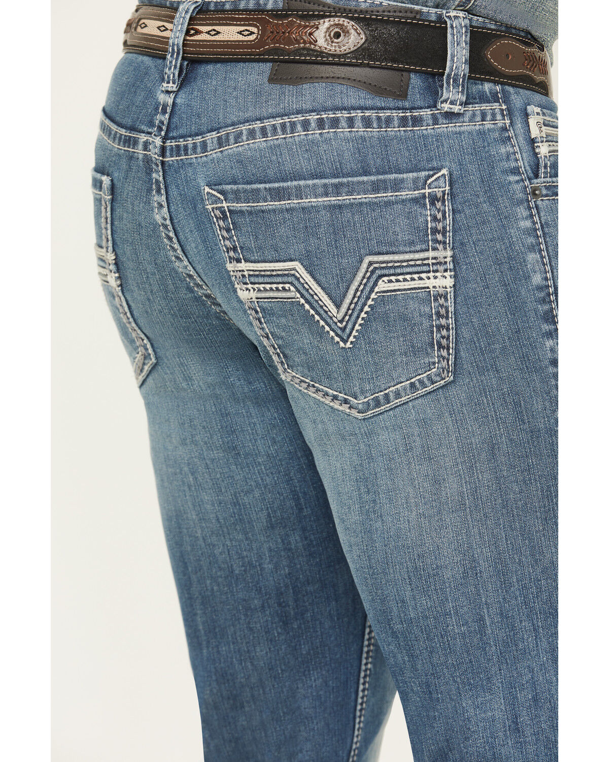 Image #4 - Rock & Roll Denim Men's Medium Wash Revolver Slim Straight Stretch Denim Jeans, Medium Wash, hi-res