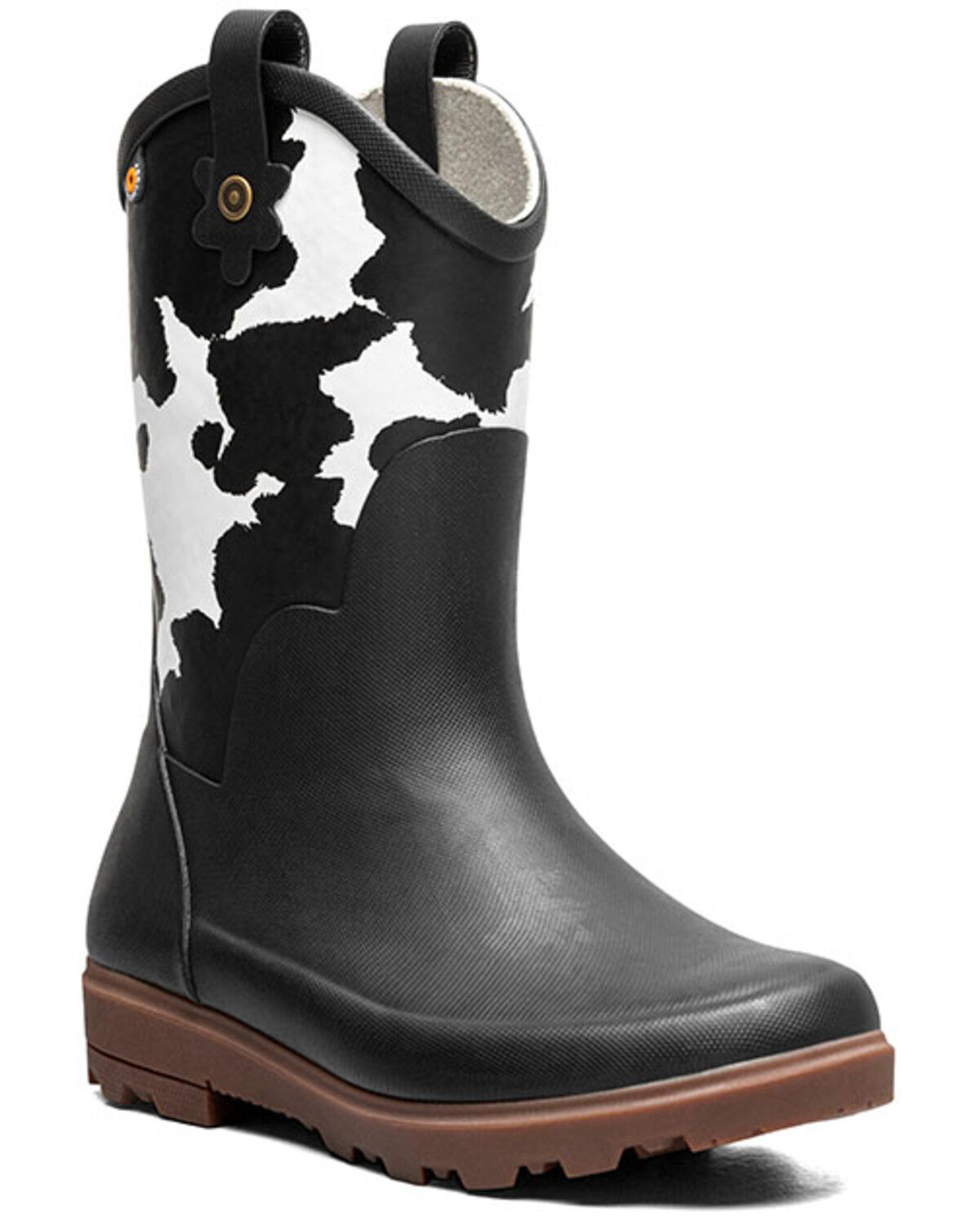 Image #1 - Bogs Girls' Lil' Jolene Rainboots, Black/white, hi-res