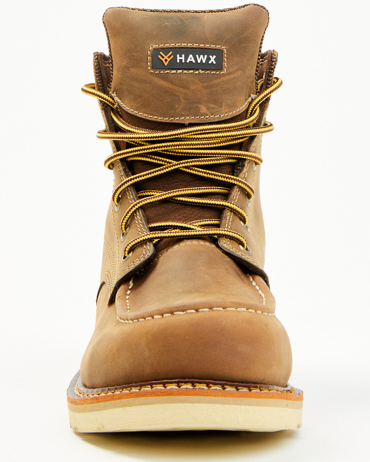 Image #4 - Hawx Men's 6" Moc Work Boots - Steel Toe, Brown, hi-res