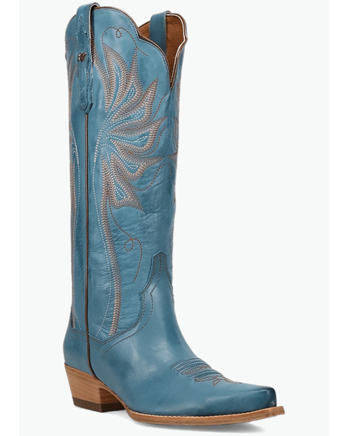 Image #1 - Dan Post Women's Grace Tall Western Boots - Snip Toe, Blue, hi-res