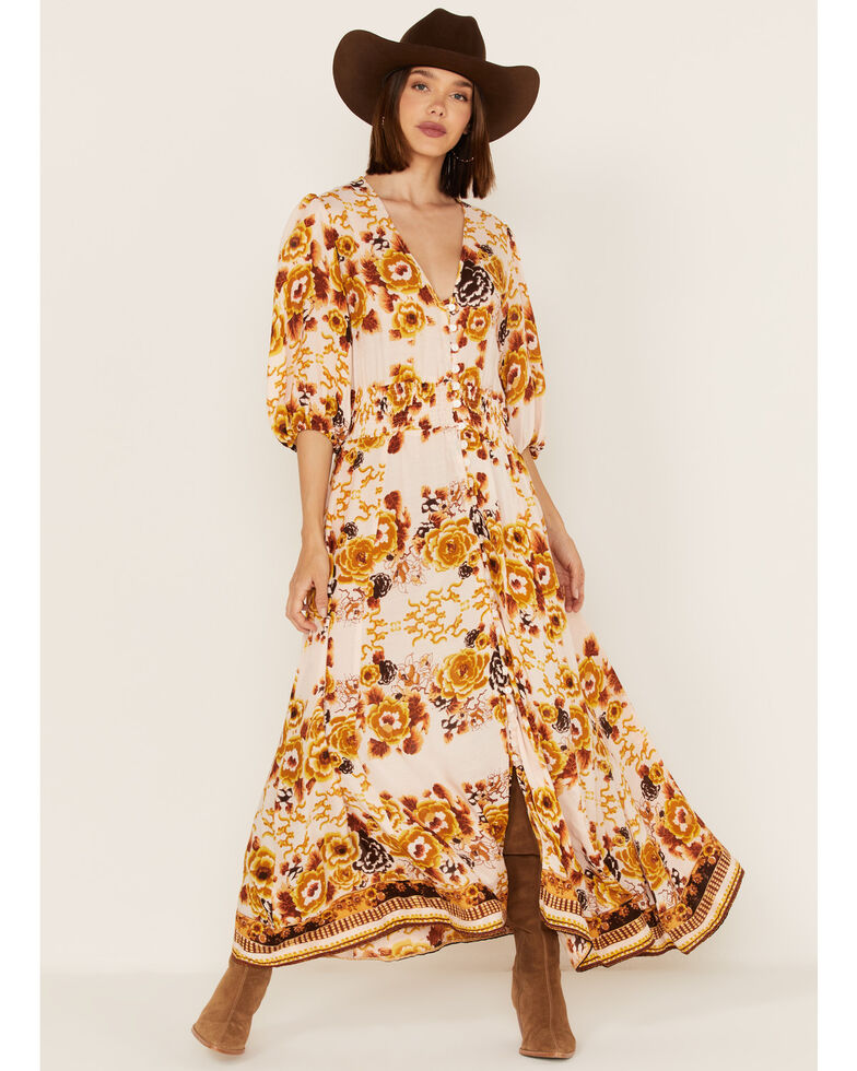 Talisman Women's Malicon Floral Print Puff Sleeve Maxi Dress, Multi, hi-res