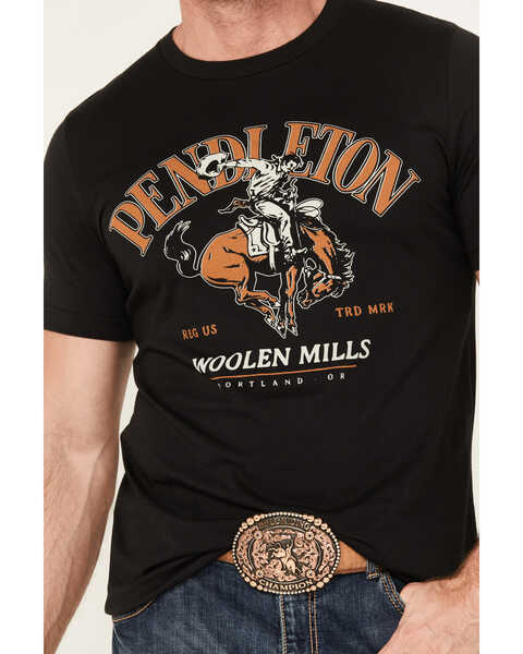 Image #3 - Pendleton Men's Boot Barn Exclusive Bucking Horse Western Short Sleeve T-Shirt, Black, hi-res
