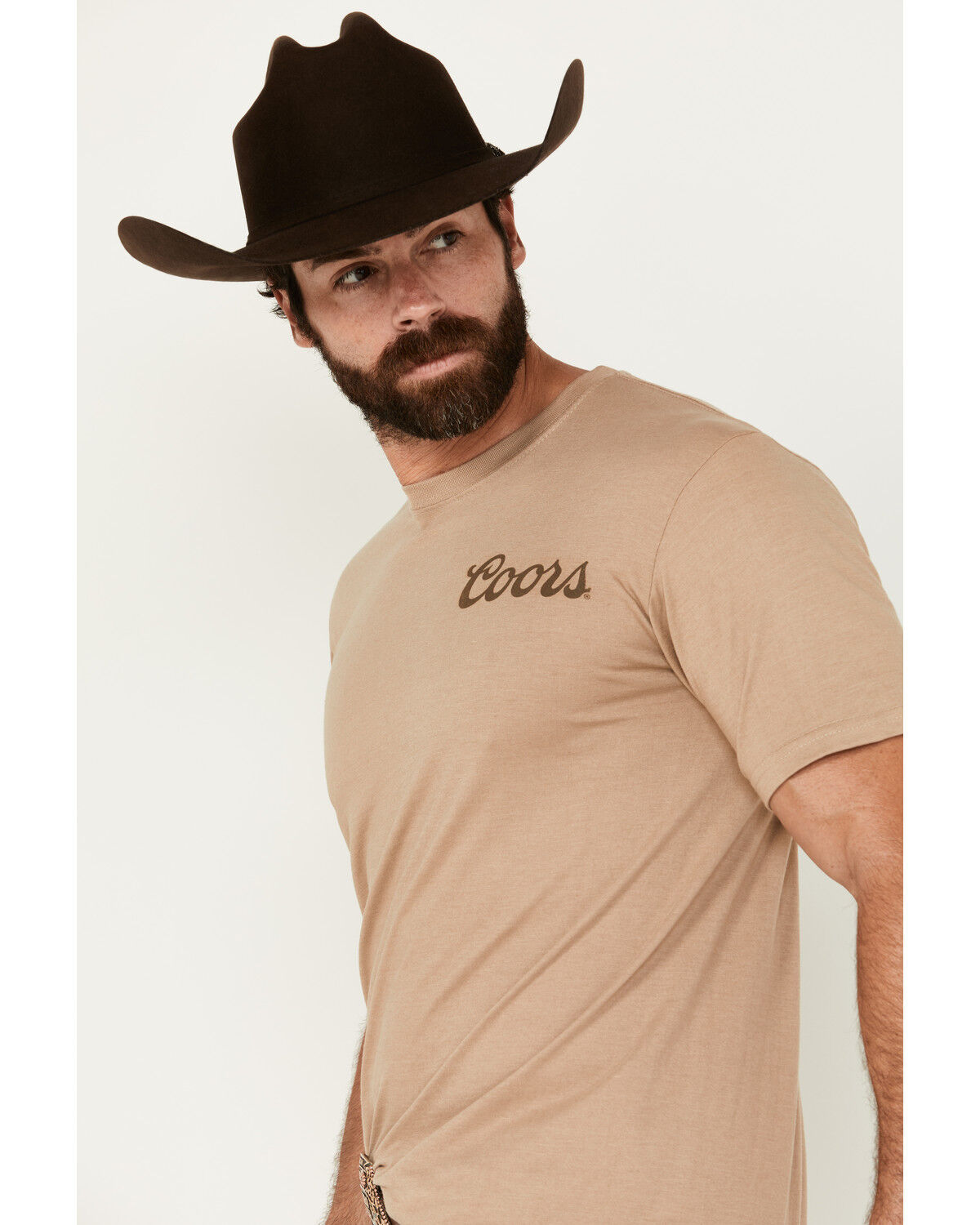 Image #4 - Coors Men's Banquet Bull Rider Short Sleeve Graphic T-Shirt, Sand, hi-res