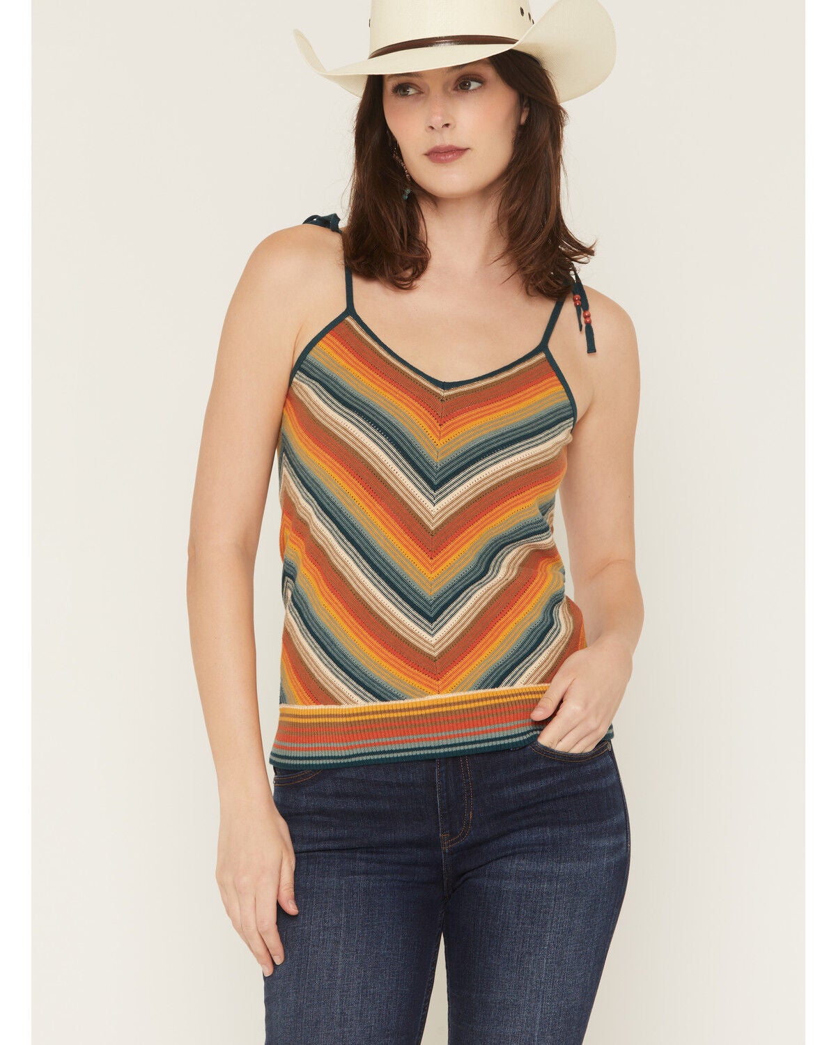 Image #3 - Shyanne Women's Garrson Striped Sweater Tank, Teal, hi-res