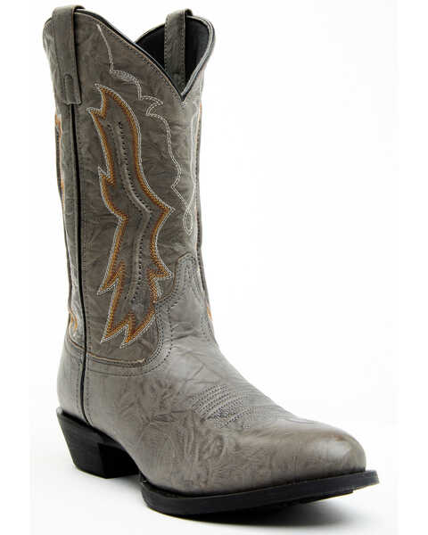 Image #1 - Laredo Men's Fancy Stitch Western Boots - Medium Toe , Grey, hi-res