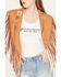 Image #3 - Saints & Hearts Women's Faux Suede Horseshoe Fringe Cape, Camel, hi-res