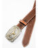 Image #2 - Cody James Boys' Longhorn Tooled Buckle Belt, Tan, hi-res