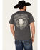 Buck Wear Men's Chevy Steer Skull T-Shirt , Charcoal, hi-res