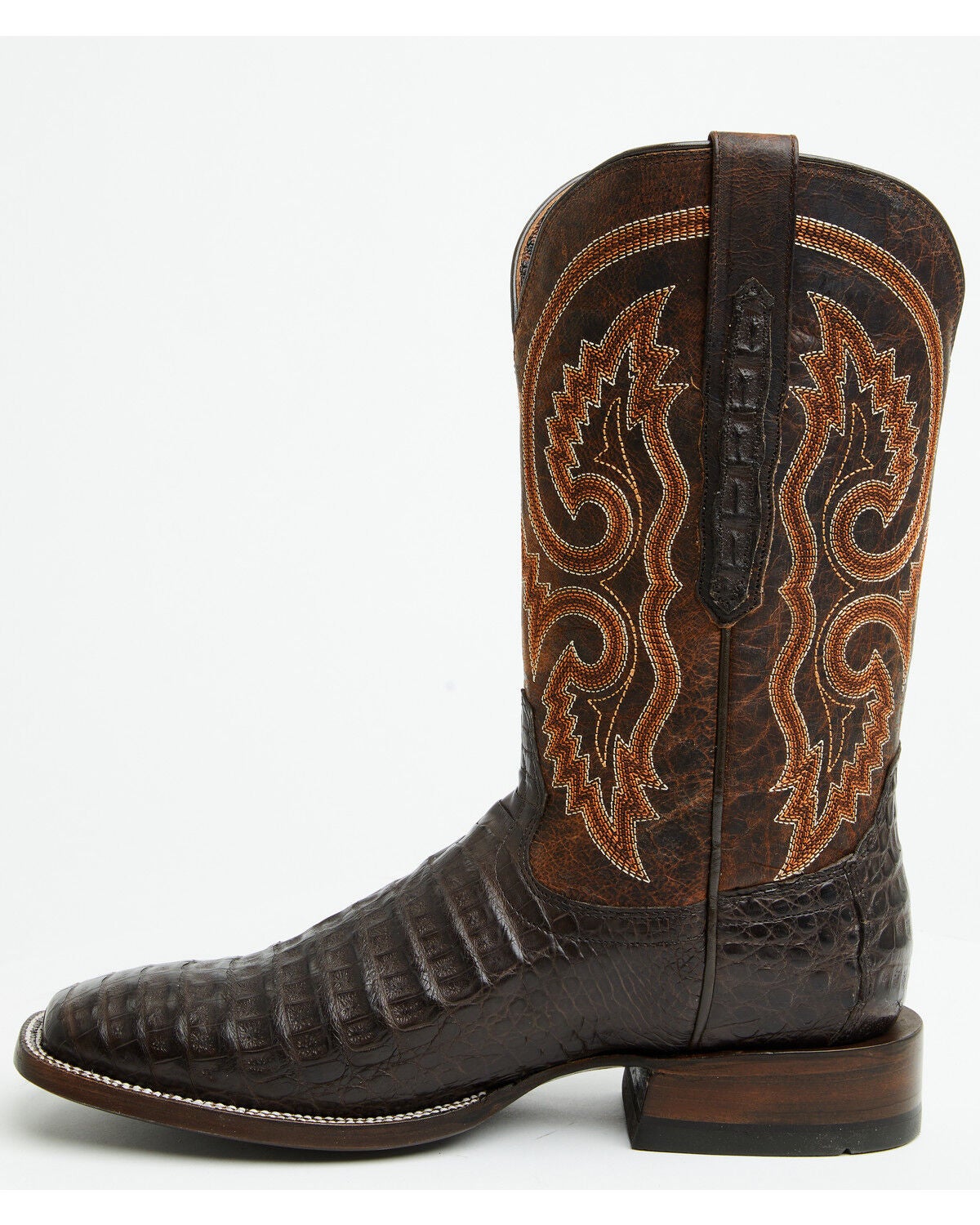 Image #3 - Ariat Men's Callen Exotic Caiman Belly Western Boots - Broad Square Toe, Chocolate, hi-res