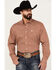 Image #1 - Cinch Men's Floral Geo Print Long Sleeve Button-Down Western Shirt, Brown, hi-res