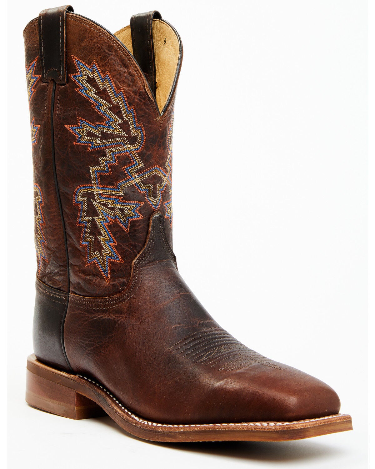 Justin Men's Bent Rail Bender Performance Western Boots - Broad Square Toe, Chocolate, hi-res