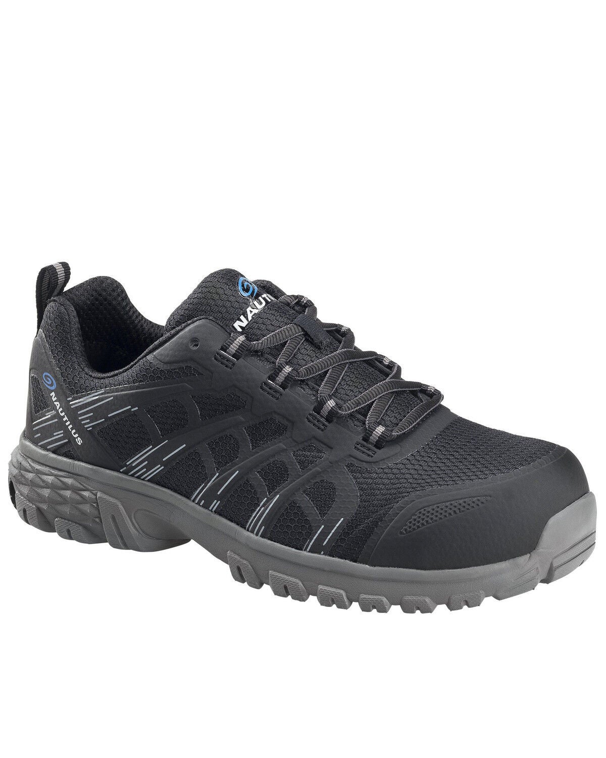 Nautilus Men's Black Stratus Slip-Resisting Work Shoes - Composite Toe, Black, hi-res