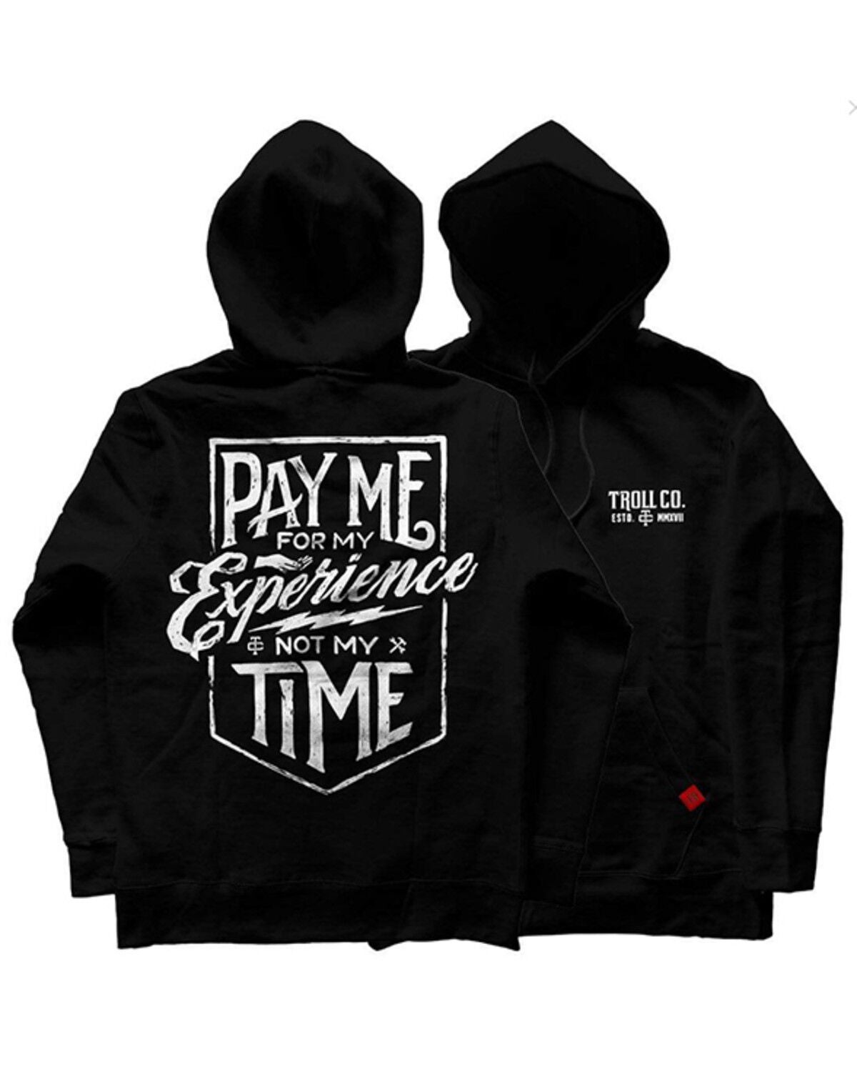 Troll Co Men's Pay Me Hooded Sweatshirt, Black, hi-res