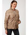 Roper Women's Brown Poly Window Pane Quilted Jacket , Brown, hi-res