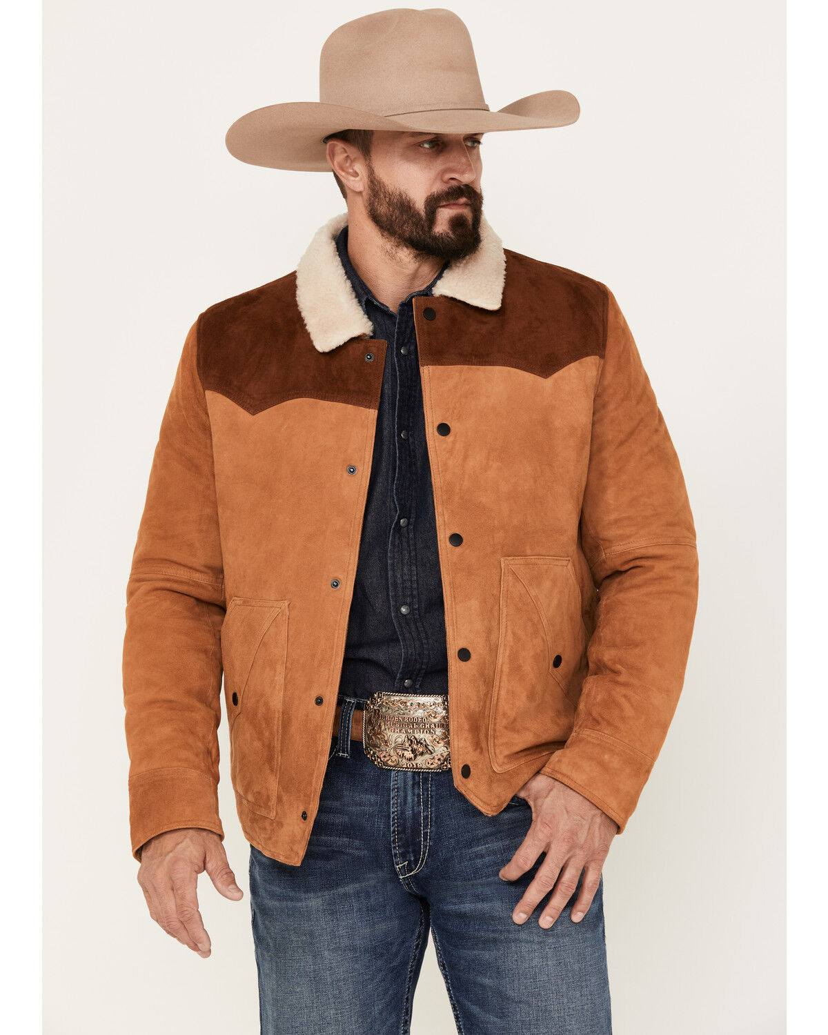 Image #1 - Scully Men's Suede Color Block Jacket, , hi-res