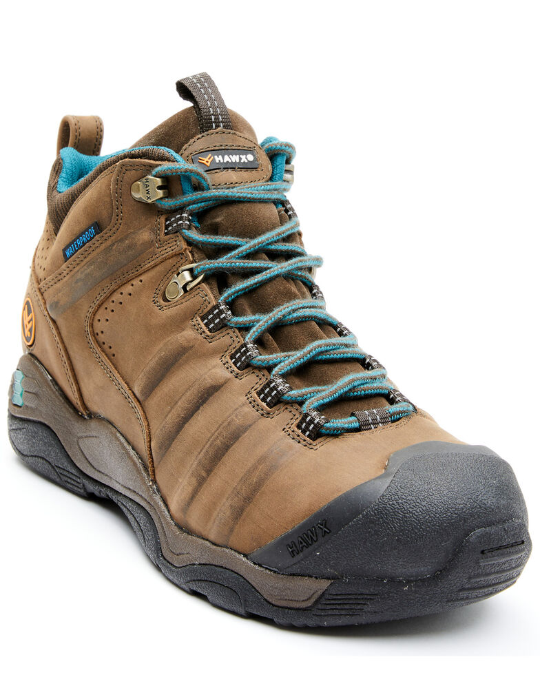 Hawx Men's Brown Axis Waterproof Hiker Boots - Soft Toe, Dark Brown, hi-res