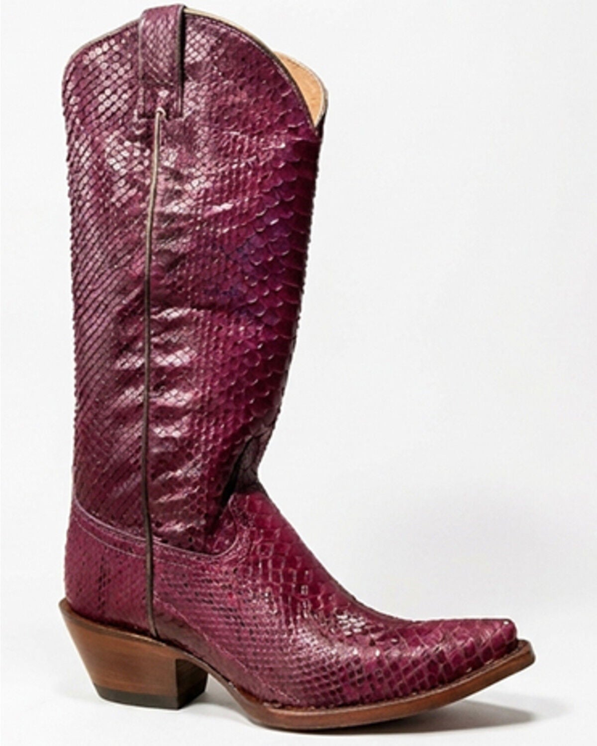 Image #1 - Idyllwind Women's Slay Exotic Python Western Boots - Snip Toe, Wine, hi-res