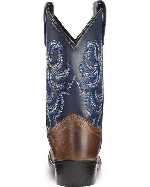 Image #6 - Cody James Boys' Two-Tone Embroidered Western Boots - Round Toe, Brown, hi-res