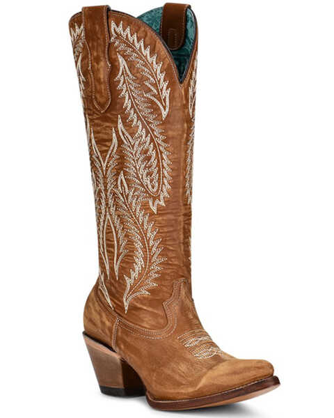 Image #1 - Corral Women's Golden Embroidery Western Boots - Snip Toe, Gold, hi-res