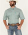 Image #1 - George Strait by Wrangler Men's Geo Print Short Sleeve Button-Down Stretch Western Shirt - Big, Turquoise, hi-res