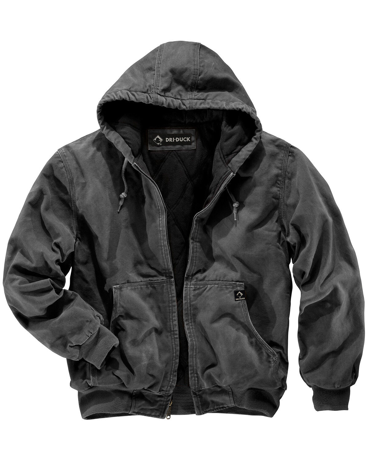 Image #1 - Dri Duck Men's Cheyenne Hooded Work Jacket, Charcoal Grey, hi-res