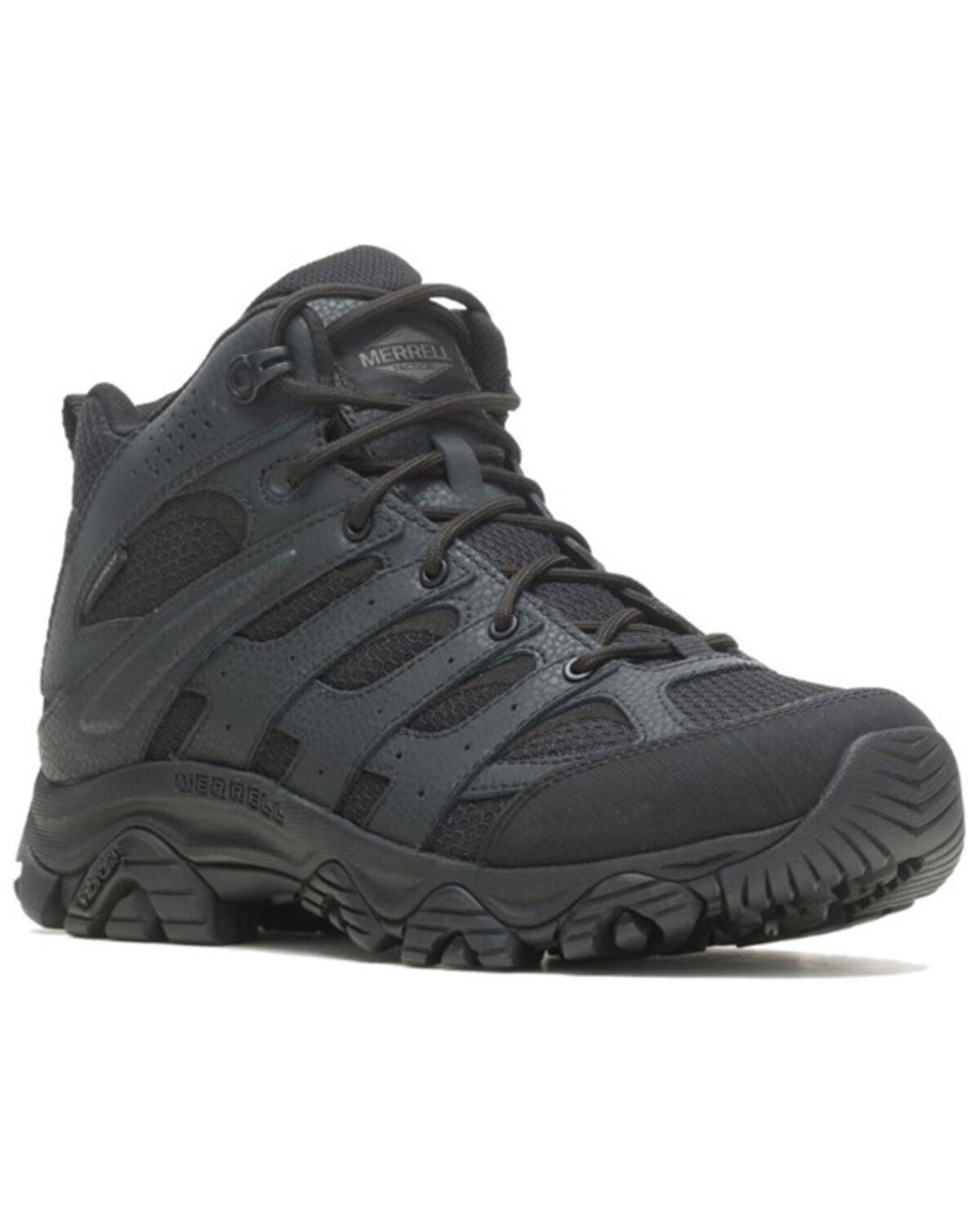 Merrell Men's Moab 3 Mid Tactical Waterproof Boots - Soft Toe, Black, hi-res