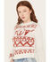 Image #2 - Wrangler Retro Women's Longhorn Horseshoe Long Sleeve Sweater, White, hi-res