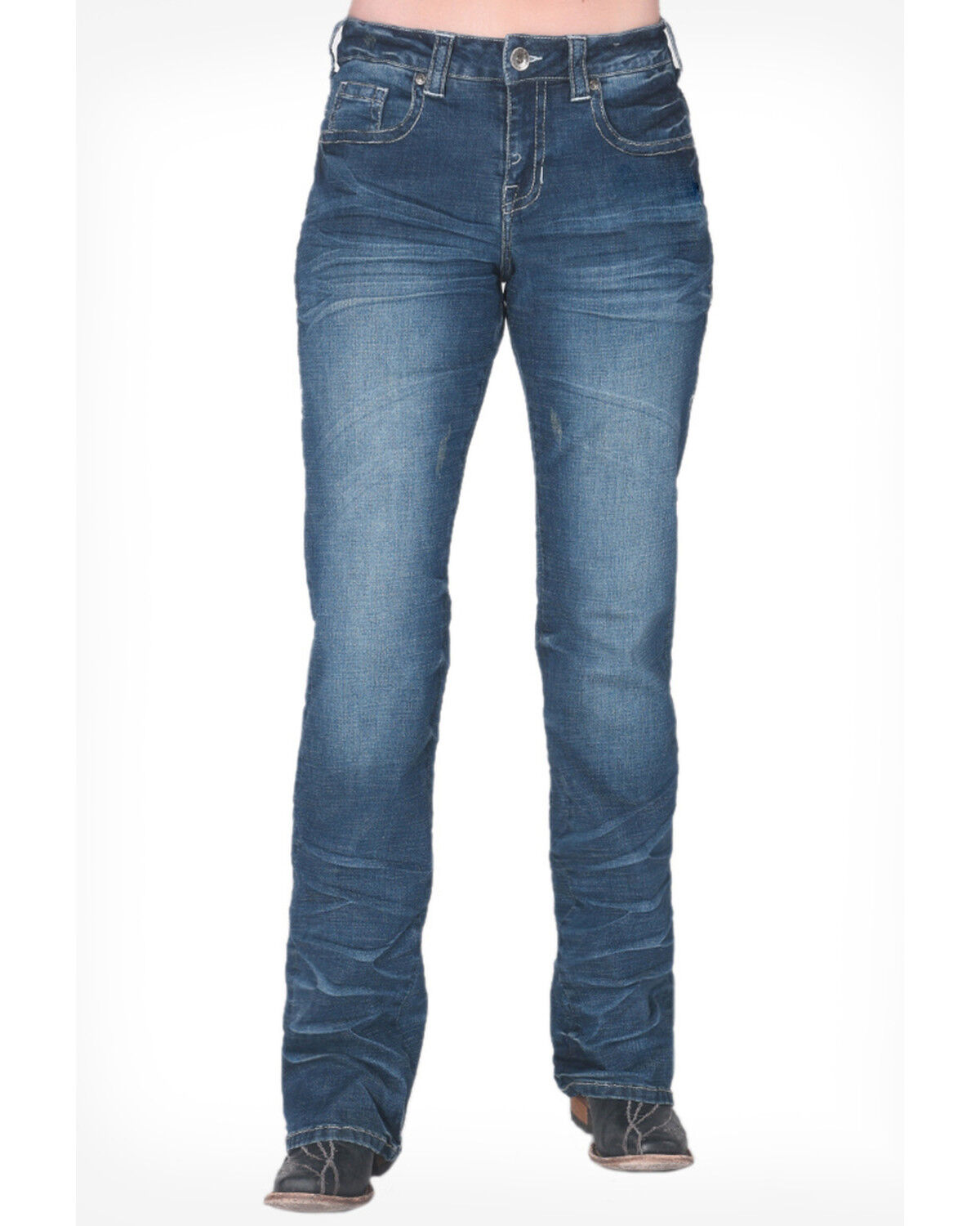 Image #1 - Cowgirl Tuff Women's Fly High Bootcut Jeans, Blue, hi-res