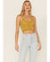 Image #1 - Fornia Women's Seamless Floral Bralette , Mustard, hi-res