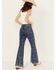 Image #3 - Lee Women's Medium Wash Mid Rise Floral Flare Jeans, Blue, hi-res
